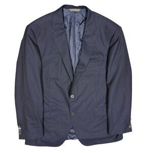 Samuelsohn Blazer Super 130's Wool Sport Coat Mesh Pearl Buttons Blue 44R
